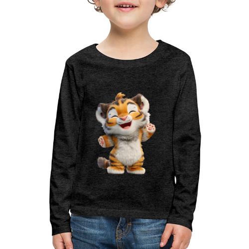Energetic Baby Tiger Standing with Joy - Kids' Premium Long Sleeve T-Shirt