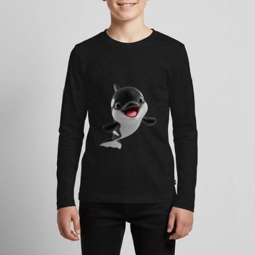 Smiling Cartoon Baby Orca - Kids' Premium Long Sleeve T-Shirt