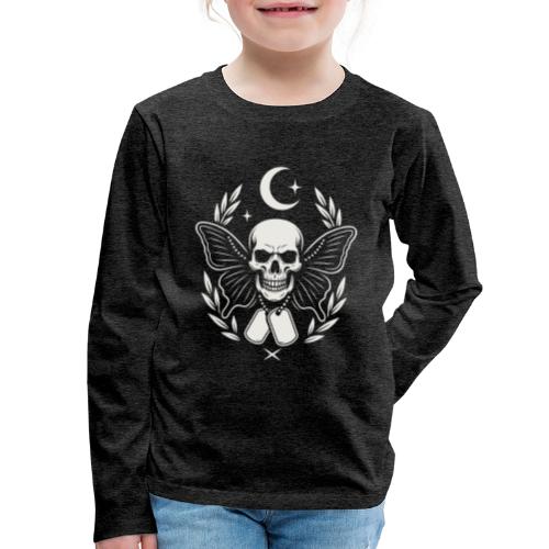 Skull butterfly dog tags - Kids' Premium Long Sleeve T-Shirt