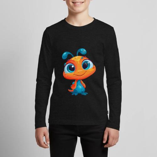 Fun Cartoon Alien in Orange and Blue - Kids' Premium Long Sleeve T-Shirt