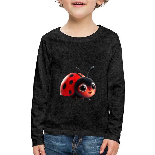 Adorable Cartoon Ladybug with Big Eyes - Kids' Premium Long Sleeve T-Shirt