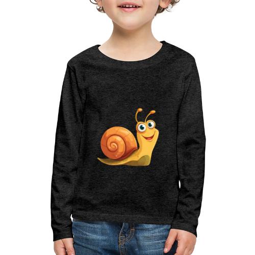 Happy Cartoon Snail with a Smile - Kids' Premium Long Sleeve T-Shirt