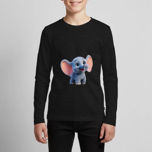 Playful Baby Elephant with Big Eyes - Kids' Premium Long Sleeve T-Shirt