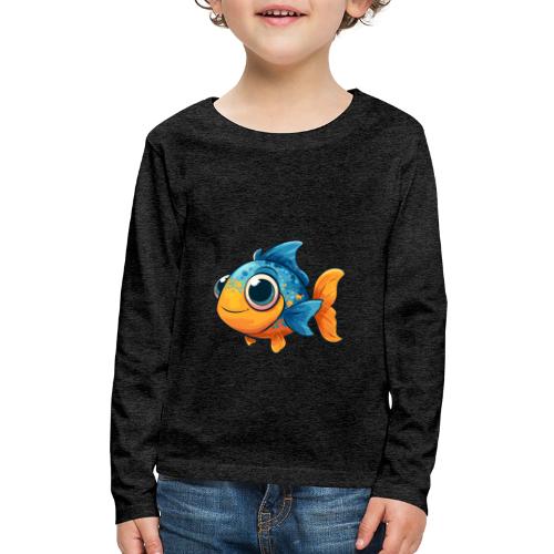 Colorful Cartoon Baby Fish in Blue and Orange - Kids' Premium Long Sleeve T-Shirt
