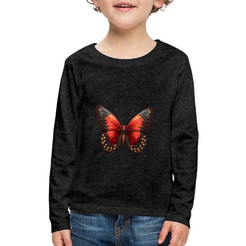 Bright Red, Black, and Yellow Butterfly - Kids' Premium Long Sleeve T-Shirt