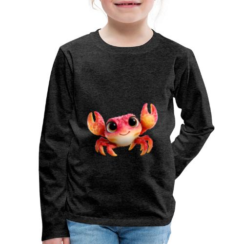 Cheerful Red Baby Crab Character - Kids' Premium Long Sleeve T-Shirt