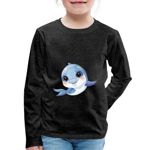 Joyful Blue-White Baby Dolphin - Kids' Premium Long Sleeve T-Shirt