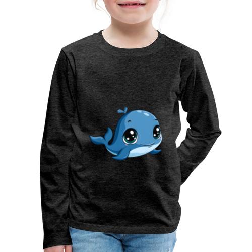 Smiling Blue Baby Whale - Kids' Premium Long Sleeve T-Shirt