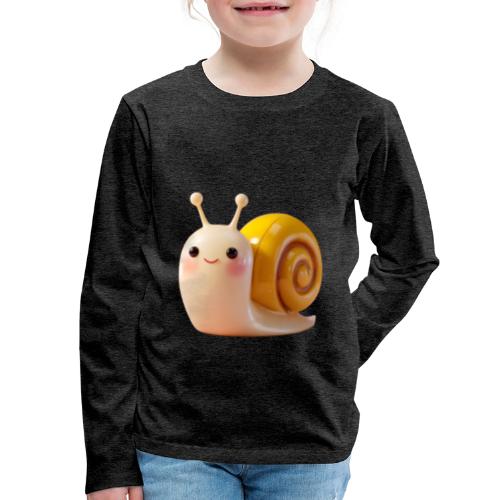 Sweet Cartoon Baby Snail Full of Joy - Kids' Premium Long Sleeve T-Shirt