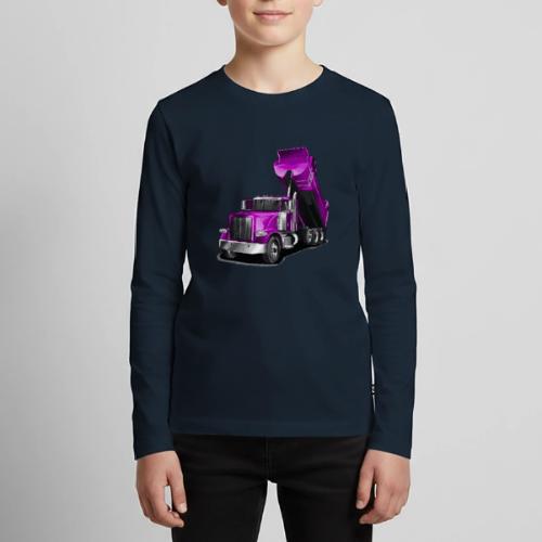 Dump Truck Purple - Kids' Premium Long Sleeve T-Shirt
