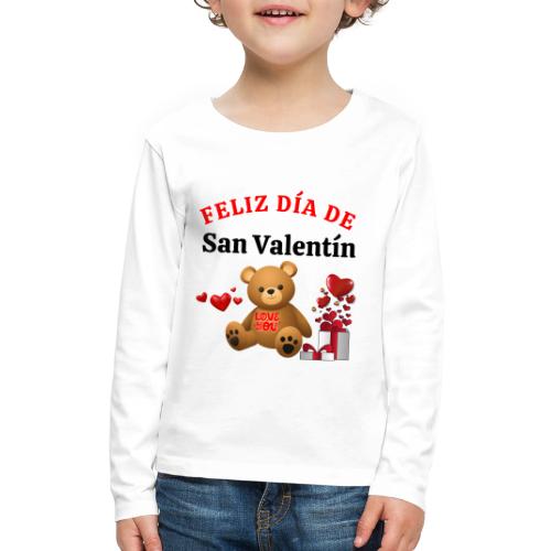 Valentine's Day Celebration Bears Love Hearts. - Kids' Premium Long Sleeve T-Shirt