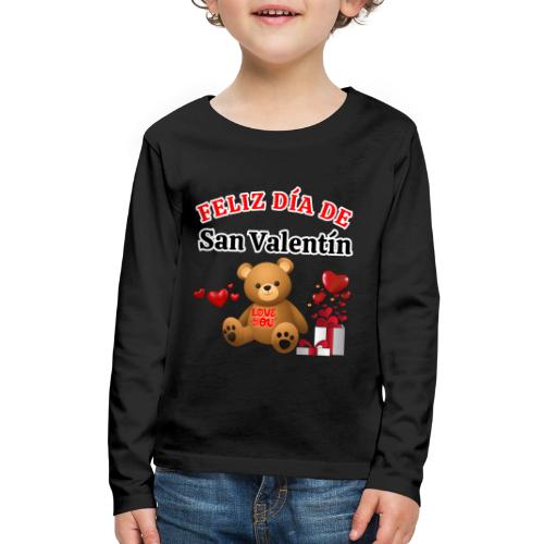 Valentine's Day Celebration Bears Love Hearts. - Kids' Premium Long Sleeve T-Shirt