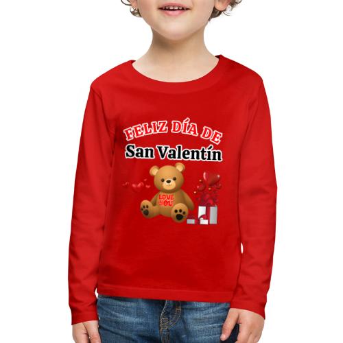 Valentine's Day Celebration Bears Love Hearts. - Kids' Premium Long Sleeve T-Shirt