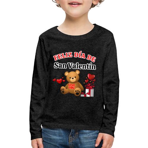 Valentine's Day Celebration Bears Love Hearts. - Kids' Premium Long Sleeve T-Shirt
