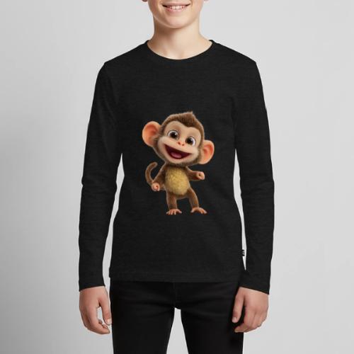 Happy Baby Monkey Standing - Kids' Premium Long Sleeve T-Shirt