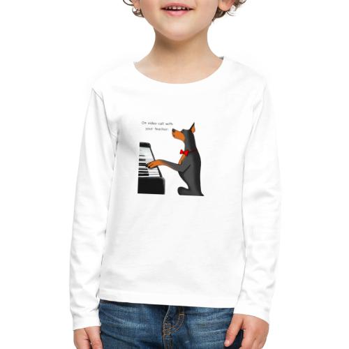 On video call with your teacher - Kids' Premium Long Sleeve T-Shirt