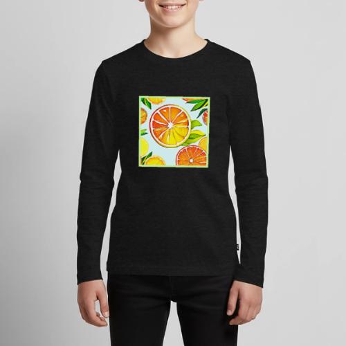 Orange Slice: Citrus Art - Kids' Premium Long Sleeve T-Shirt