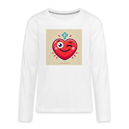 DALLE 2025 09 13 15 56 10 A winking heart sh - Kids' Premium Long Sleeve T-Shirt