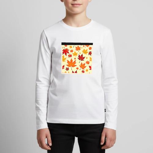 Seamless Fall Foliage Design - Kids' Premium Long Sleeve T-Shirt