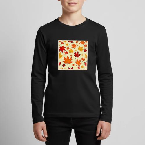 Seamless Fall Foliage Design - Kids' Premium Long Sleeve T-Shirt