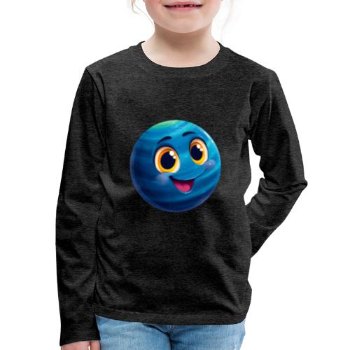 Smiling Blue Planet - Kids' Premium Long Sleeve T-Shirt