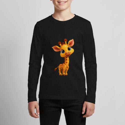 Adorable Cartoon Baby Giraffe with Big Eyes - Kids' Premium Long Sleeve T-Shirt