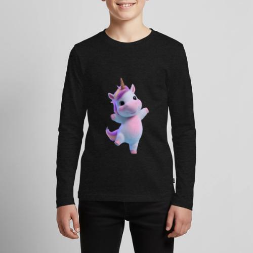 Cute Cartoon Unicorn Dancing Joyfully - Kids' Premium Long Sleeve T-Shirt