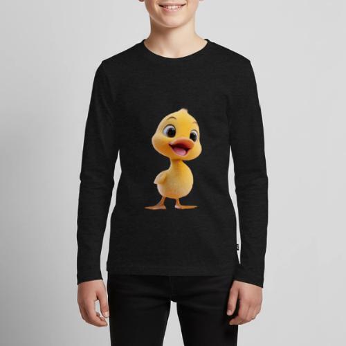 Bright Yellow Baby Duck Smiling - Kids' Premium Long Sleeve T-Shirt