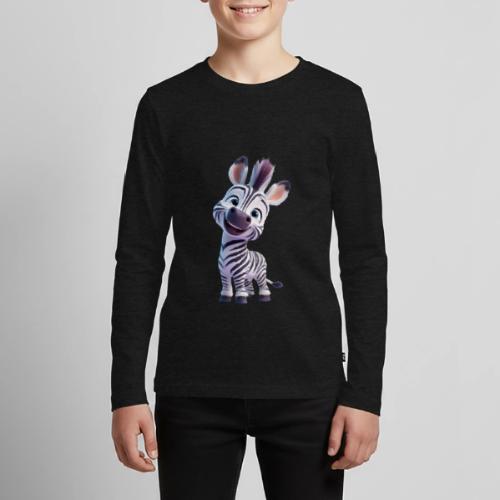 Playful 3D Baby Zebra Smiling Brightly - Kids' Premium Long Sleeve T-Shirt