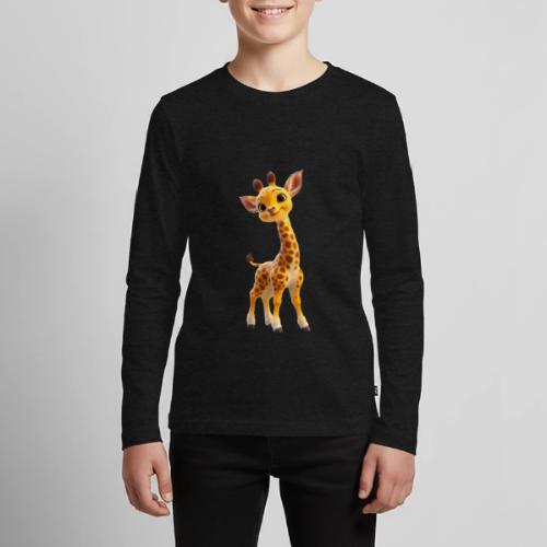 Adorable 3D Baby Giraffe with Big Eyes - Kids' Premium Long Sleeve T-Shirt