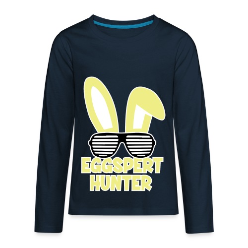 Eggspert Hunter Easter Bunny with Sunglasses - Kids' Premium Long Sleeve T-Shirt