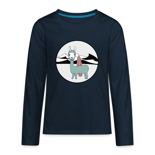 Surfin' llama. - Kids' Premium Long Sleeve T-Shirt