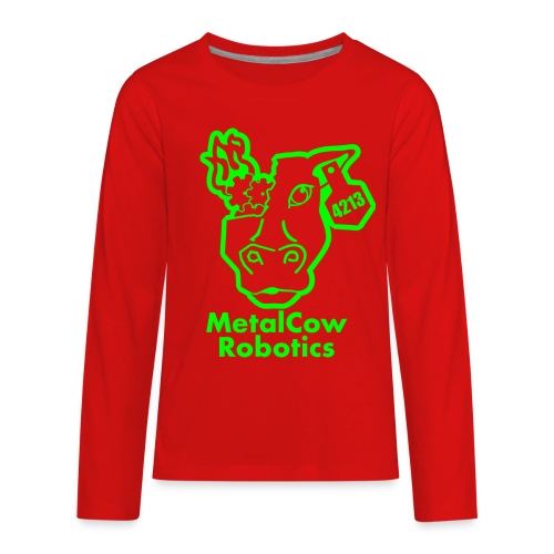 MetalCowLogo GreenOutline - Kids' Premium Long Sleeve T-Shirt