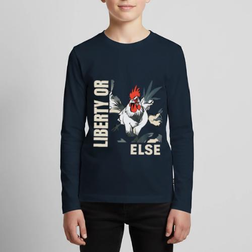 Liberty Or Else Fighting Rooster Design - Kids' Premium Long Sleeve T-Shirt