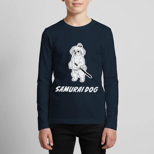 Samurai Maltese Katana Warrior Dog Tee - Kids' Premium Long Sleeve T-Shirt