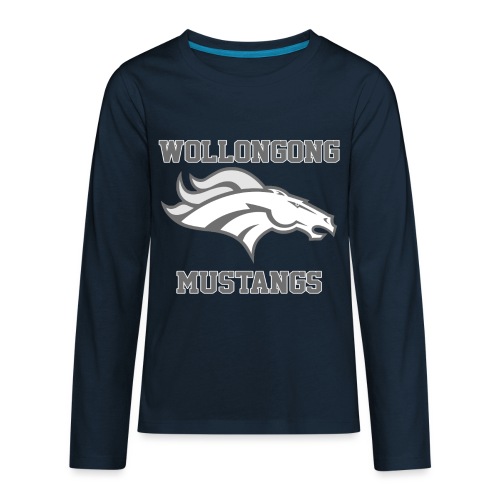 Mustangs Logo B W - Kids' Premium Long Sleeve T-Shirt