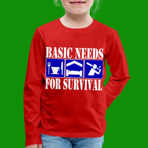 Softball/Baseball Basic Needs - Kids' Premium Long Sleeve T-Shirt