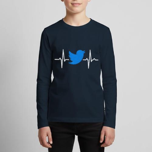 Social Media Heartbeat Blue Bird Graphic - Kids' Premium Long Sleeve T-Shirt