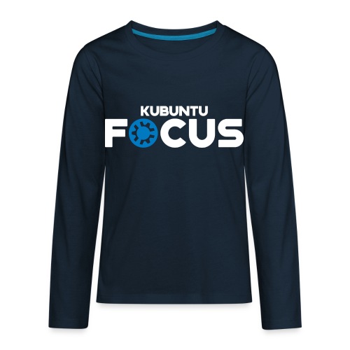 Kubuntu Focus Logo - White - Kids' Premium Long Sleeve T-Shirt
