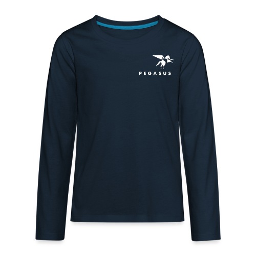 Pegasus White Logo and Tagline - Kids' Premium Long Sleeve T-Shirt