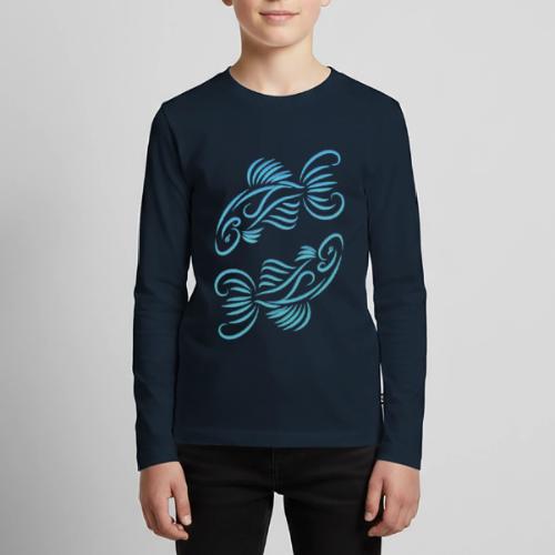 Pisces Zodiac Fish Water Sign Blue Green - Kids' Premium Long Sleeve T-Shirt