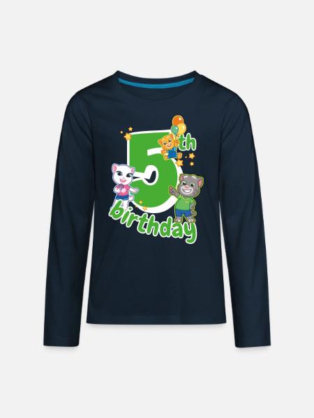 Talking Tom & Friends 5th Birthday - Kids' Premium Long Sleeve T-Shirt - deep navy