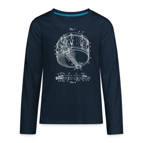 Snare Drum Patent - Kids' Premium Long Sleeve T-Shirt