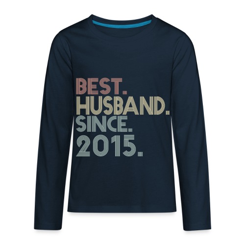 5Th Wedding Anniversary Best Husband Since 2015 - Kids' Premium Long Sleeve T-Shirt