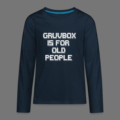 Gruvbox Old People ASCII - Kids' Premium Long Sleeve T-Shirt