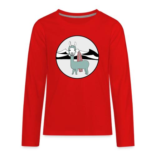 Surfin' llama. - Kids' Premium Long Sleeve T-Shirt