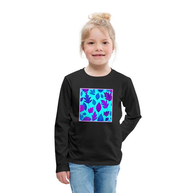 Turquoise & Purple Leaves Design