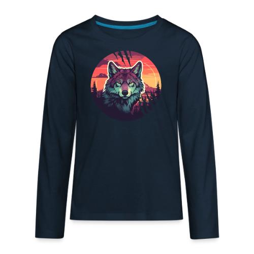 Colorful Wolf Stare - Kids' Premium Long Sleeve T-Shirt