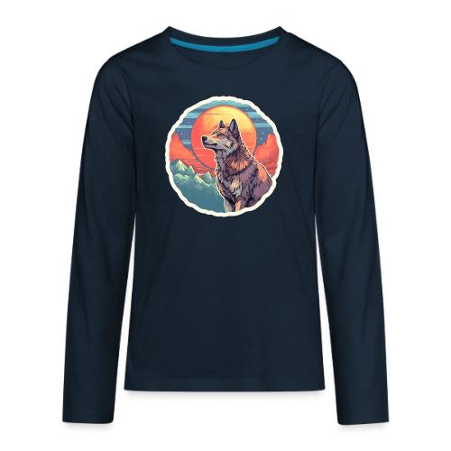 Majestic Wolf Moon - Kids' Premium Long Sleeve T-Shirt