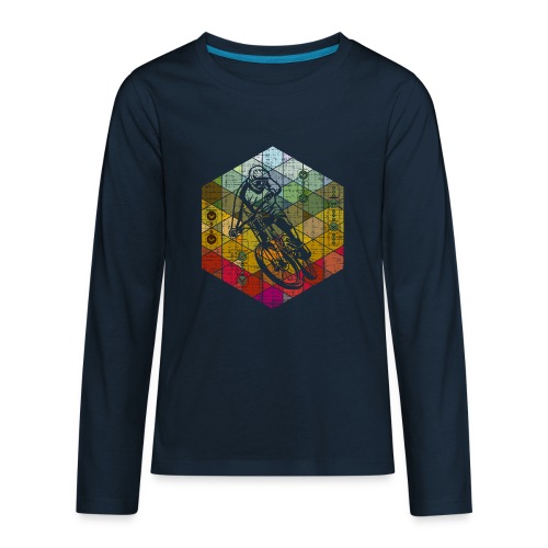 downhill racer hexagon - Kids' Premium Long Sleeve T-Shirt